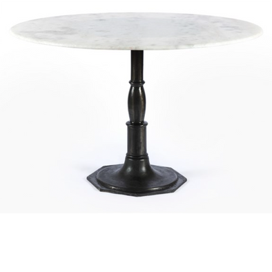 SIMPLE WONDERS ROUND DINING TABLE-MARBLE/CARBO