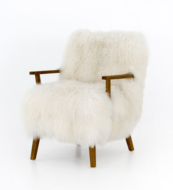 LANDON ARMCHAIR-MONGOLIA CREAM FUR