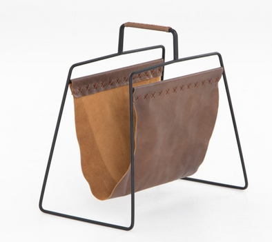 MAGAZINE RACK-PATINA BROWN